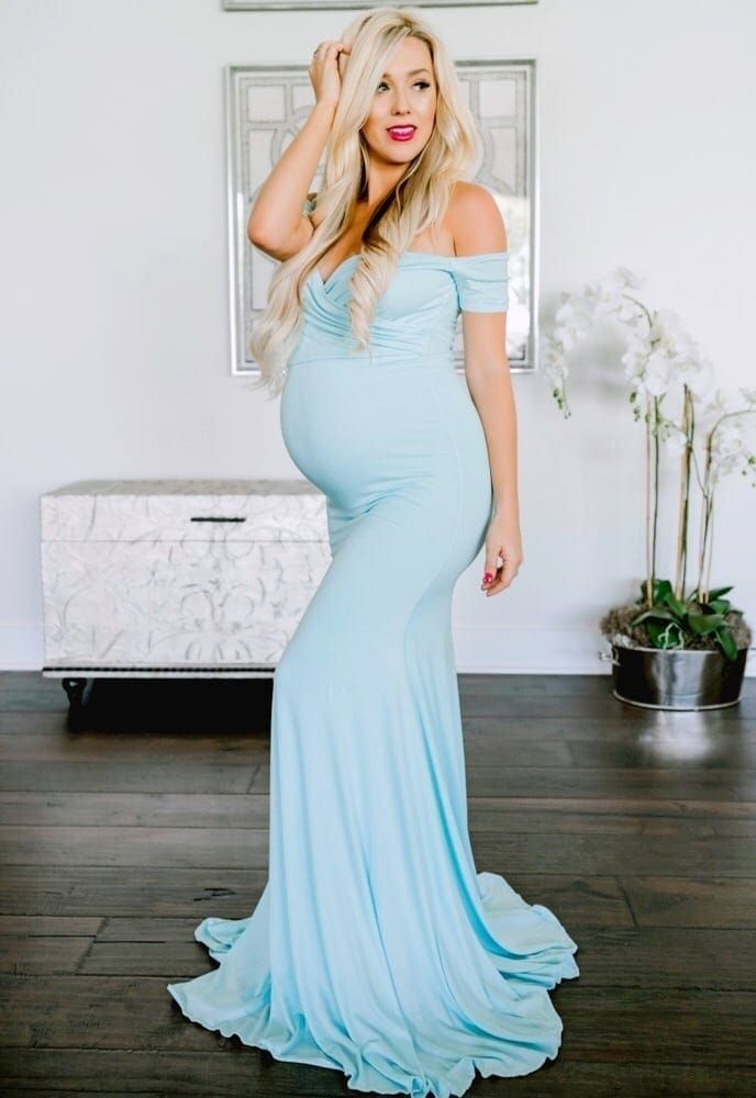 Off the Shoulder Maternity Gown - Sexy Mama Maternity | Sexy Mama Maternity