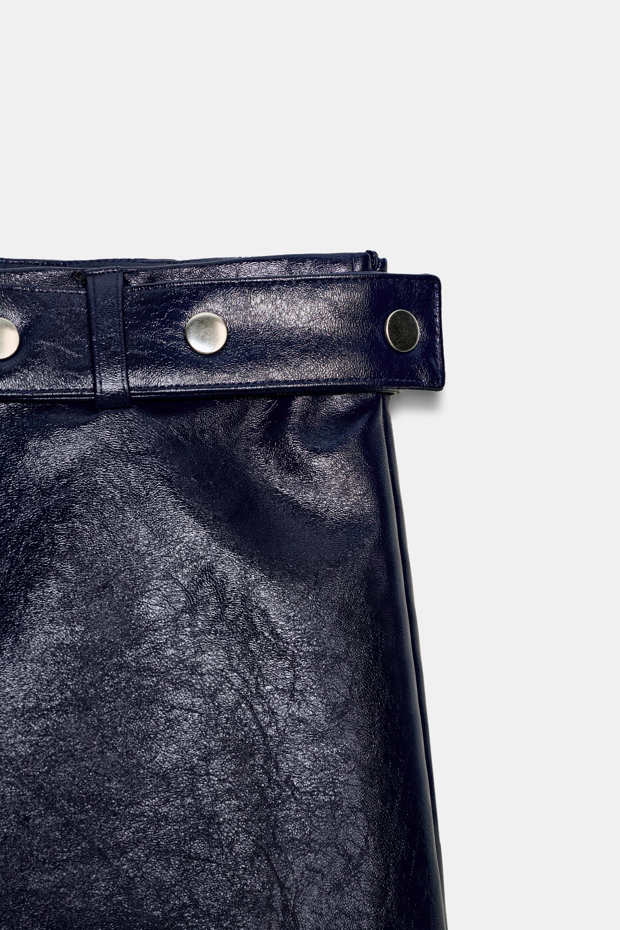 FAUX LEATHER STUDDED MINI SKIRT | Zara US