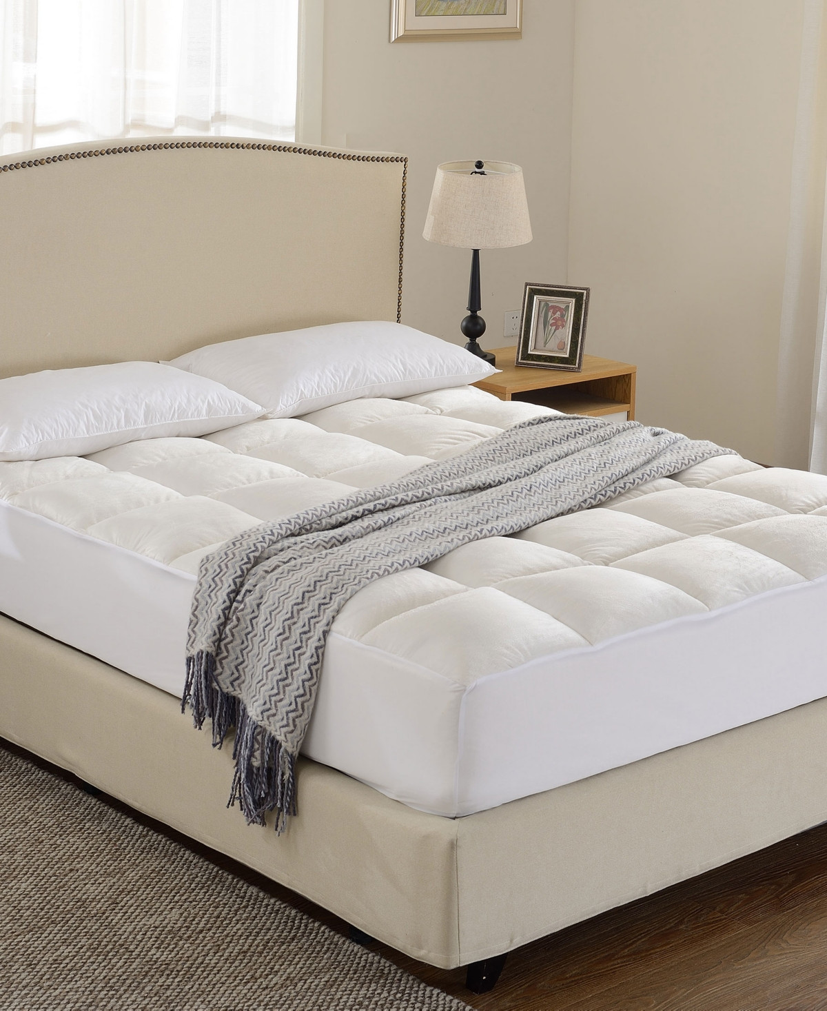 Cheer Collection Luxurious Microplush Mattress Topper- King - White | Macy's