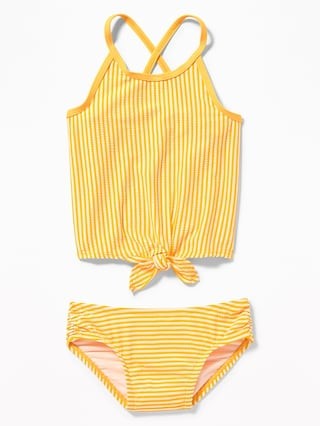 Striped Tie-Hem Tankini Swim Set for Toddler Girls | Old Navy US