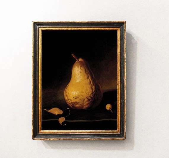 Pear Still Life Pears Painting Kitchen Decor Fruit - Etsy | Etsy (US)