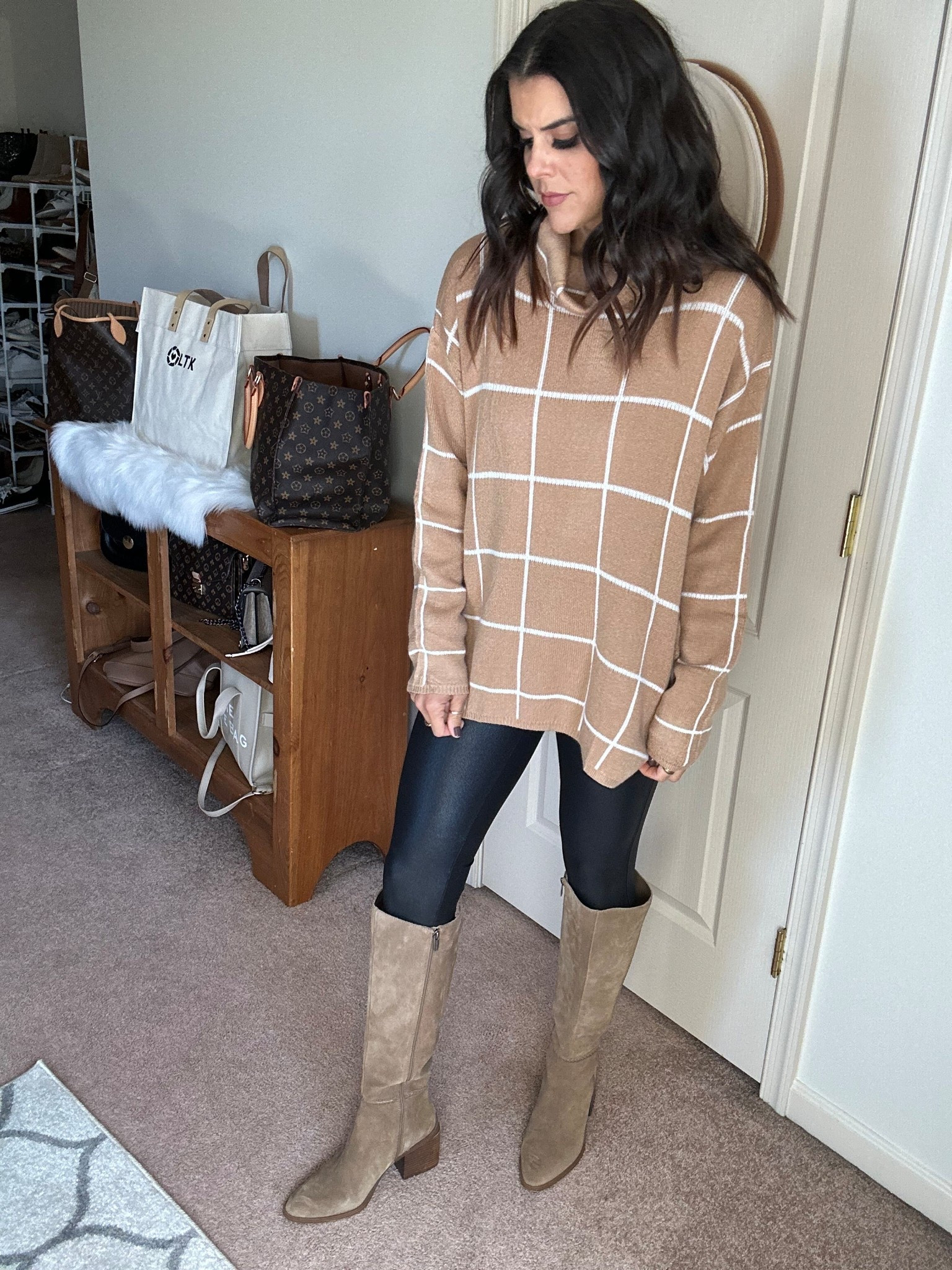 small in sweater, size xs in leggings, similar boots (mine sold out) 

#LTKFindsUnder100 #LTKSeasonal