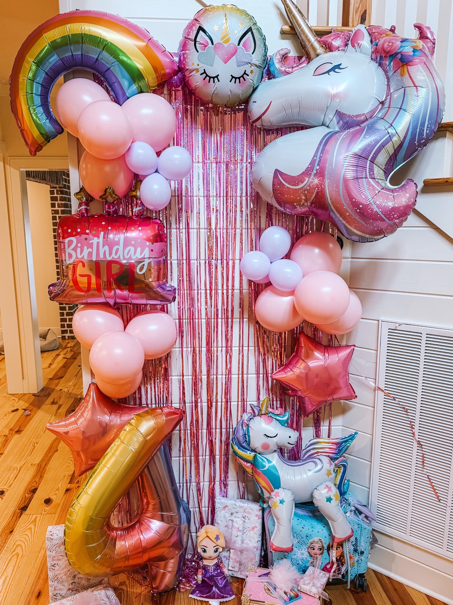 Quick & easy unicorn birthday celebration  backdrop.  A little something special for our little 4 year old unicorn  

#LTKKids