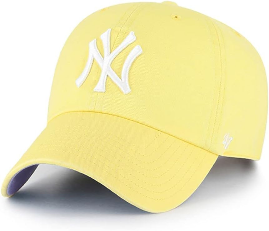 47 New York Yankees Ballpark Clean Up Dad Hat Baseball Cap, Maize Yellow, White, Lavender | Amazon (US)