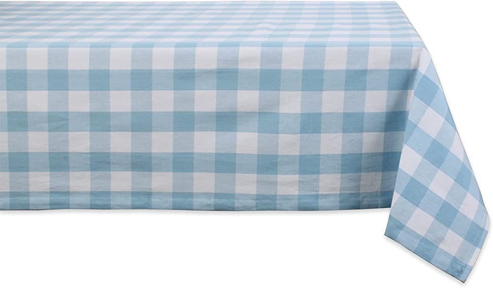 DII Buffalo Check Collection, Classic Farmhouse Tablecloth, Tablecloth, 60x104, Light Blue & Whit... | Amazon (US)