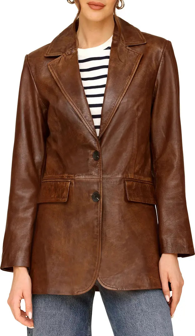 Oversize Leather Blazer | Nordstrom