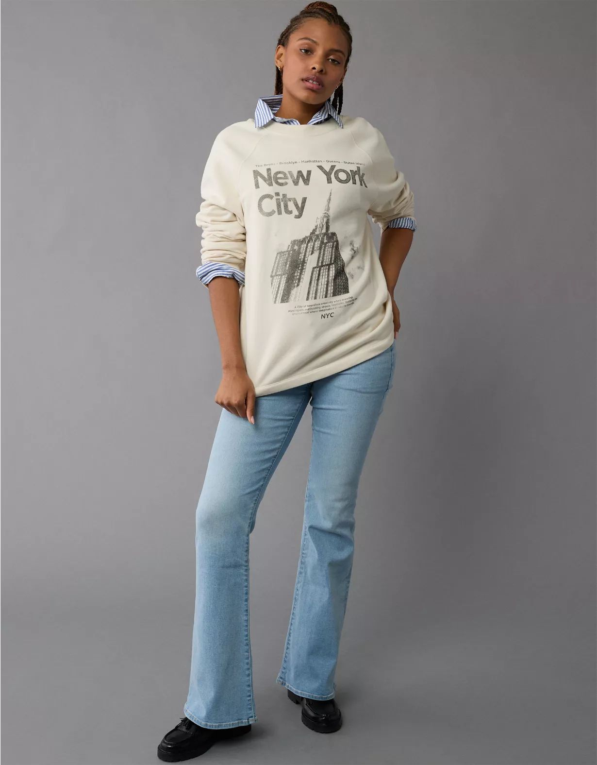 AE Graphic Crew Neck Sweatshirt | American Eagle Outfitters (US & CA)
