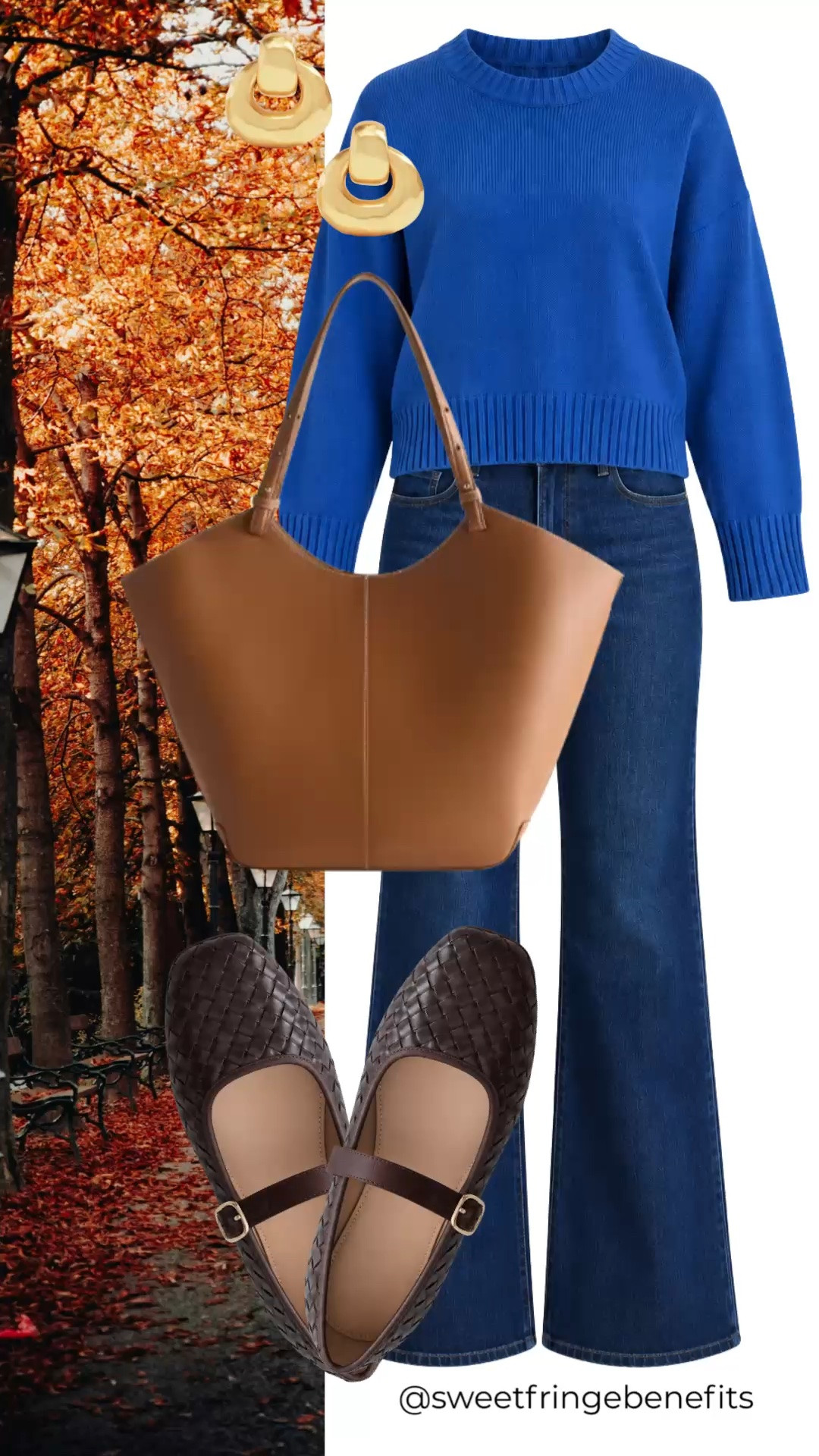 This is such an easy combination for everyday wear, and that blue sweater really does all the work. The wide-leg jeans and woven flats keep it comfortable without feeling too casual.

#LTKgrwm #LTKdayinmylife #LTKootd