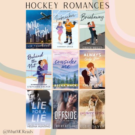 Hockey Romance Reads

spicy romance // smut // romance books // mile high // Elsie silver // behind the net // icebreaker // hockey // sports romance

#LTKfindsunder100 #LTKhome #LTKfindsunder50