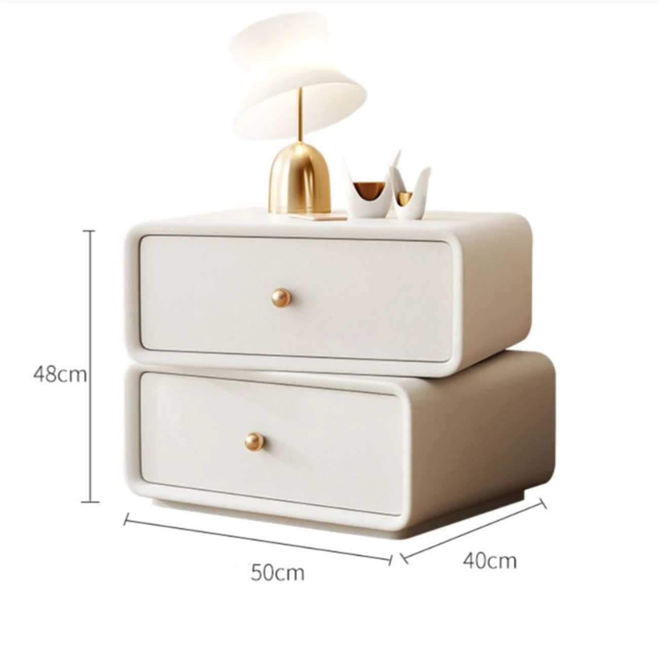 Jacobian Solid Wood Nightstand with Rotating Storage and Nano-Tech Leather Finish, Bedside Table ... | Wayfair North America