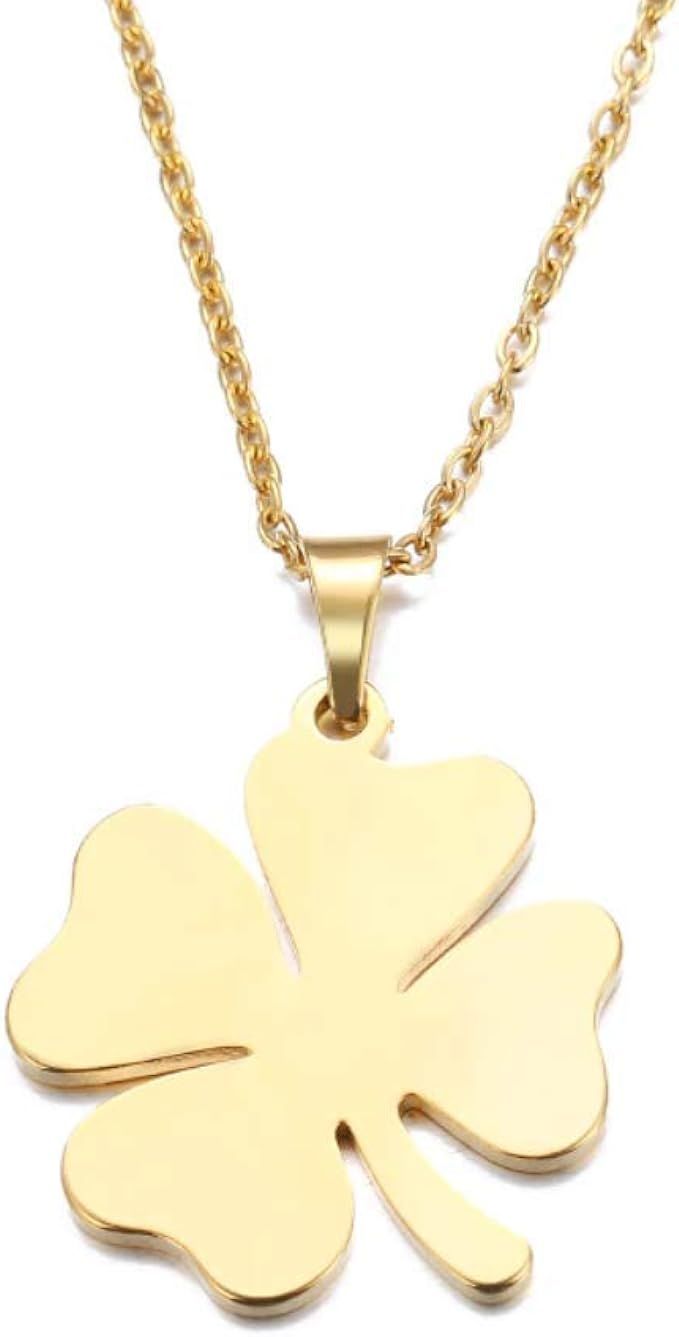 Stainless Steel Gold Clover Necklace | Amazon (US)
