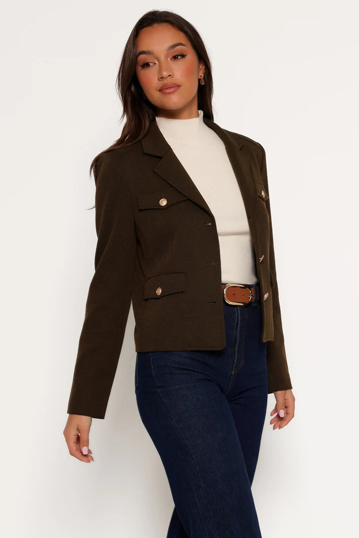 Bandit Long Sleeve Button Down Jacket - Olive | Petal & Pup (US)