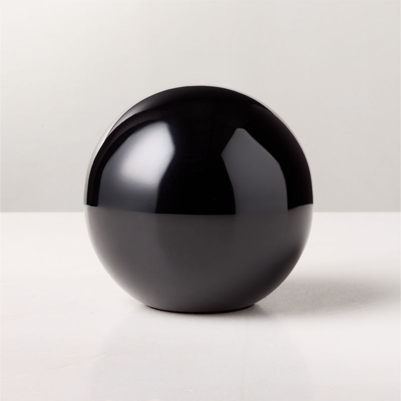 Nix Black Stainless Steel Decorative Orb 4.75" + Reviews | CB2 | CB2