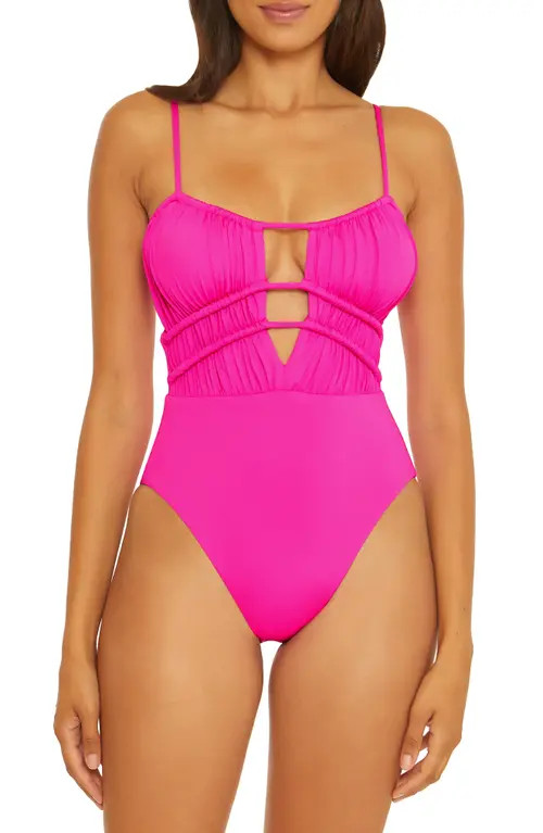 Becca Santorini One-Piece Swimsuit in Pink Flambe at Nordstrom, Size Small | Nordstrom