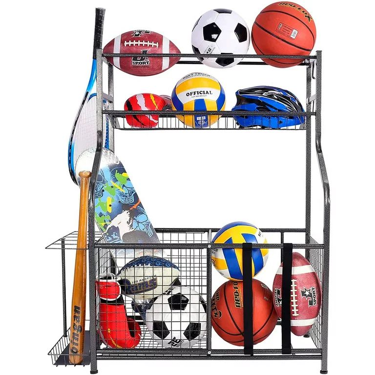Mythinglogic Garage Storage System, Garage Organizer with Baskets and Hooks, Sports Equipment Org... | Walmart (US)
