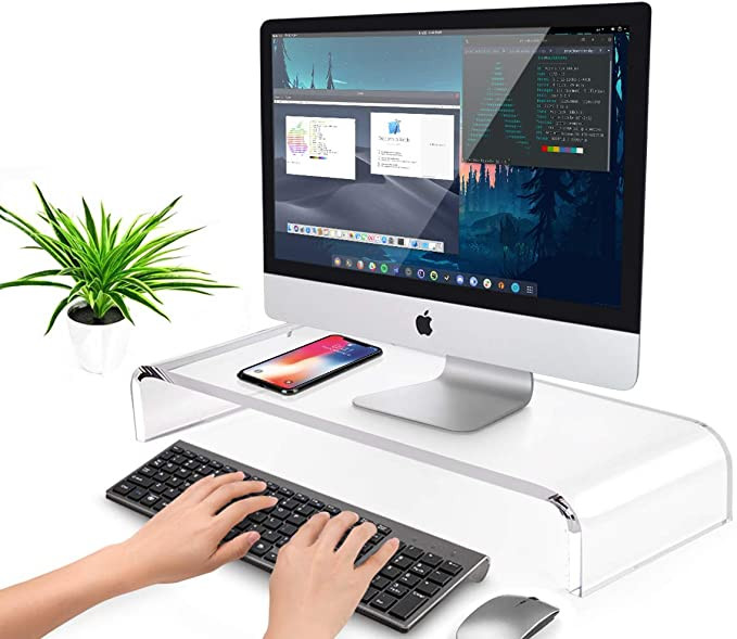 AboveTEK Premium Acrylic Monitor Stand, Custom Size Monitor Riser/Computer Stand for Home Office ... | Amazon (US)