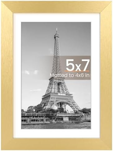 upsimples 5x7 Picture Frame, Display Pictures 4x6 with Mat or 5 x 7 Without, Wall Hanging Photo F... | Amazon (US)