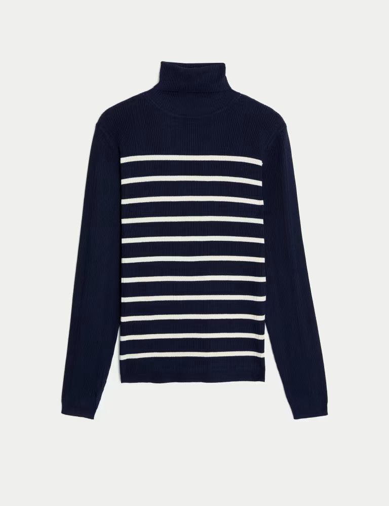 Striped Roll Neck Knitted Top | Marks & Spencer (UK)