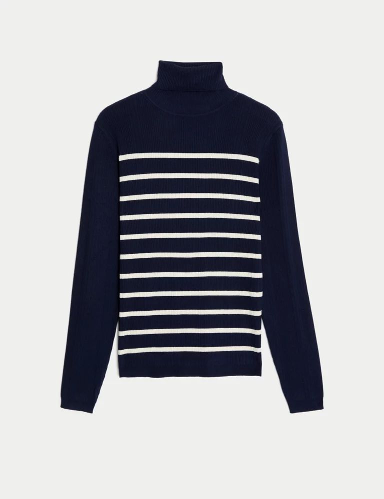 Striped Roll Neck Knitted Top | Marks & Spencer (UK)