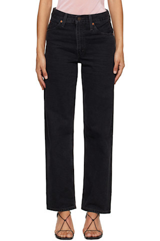Levi's - Black High-Rise Dad Jeans | SSENSE