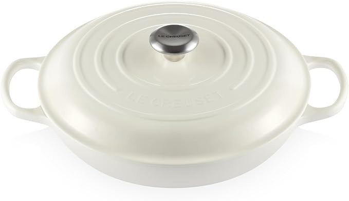 Le Creuset Enameled Cast Iron Signature Braiser, 3.5 qt., White | Amazon (US)