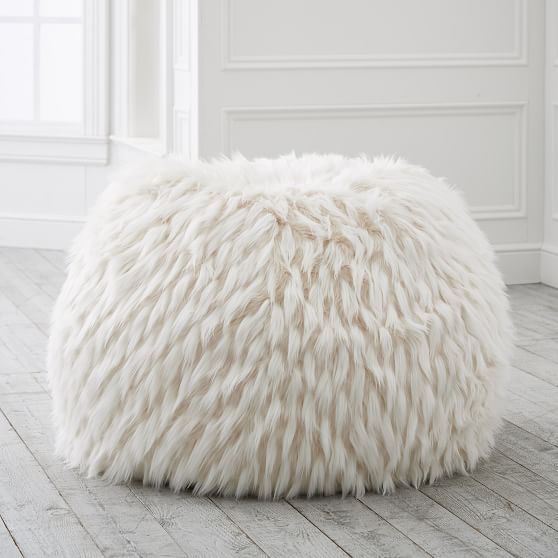 Winter Fox Faux-Fur Bean Bag Chair | Pottery Barn Teen