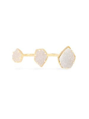 Kendra Scott Naomi 14K Goldplated &amp; Drusy Double Ring on SALE | Saks OFF 5TH | Saks Fifth Avenue OFF 5TH