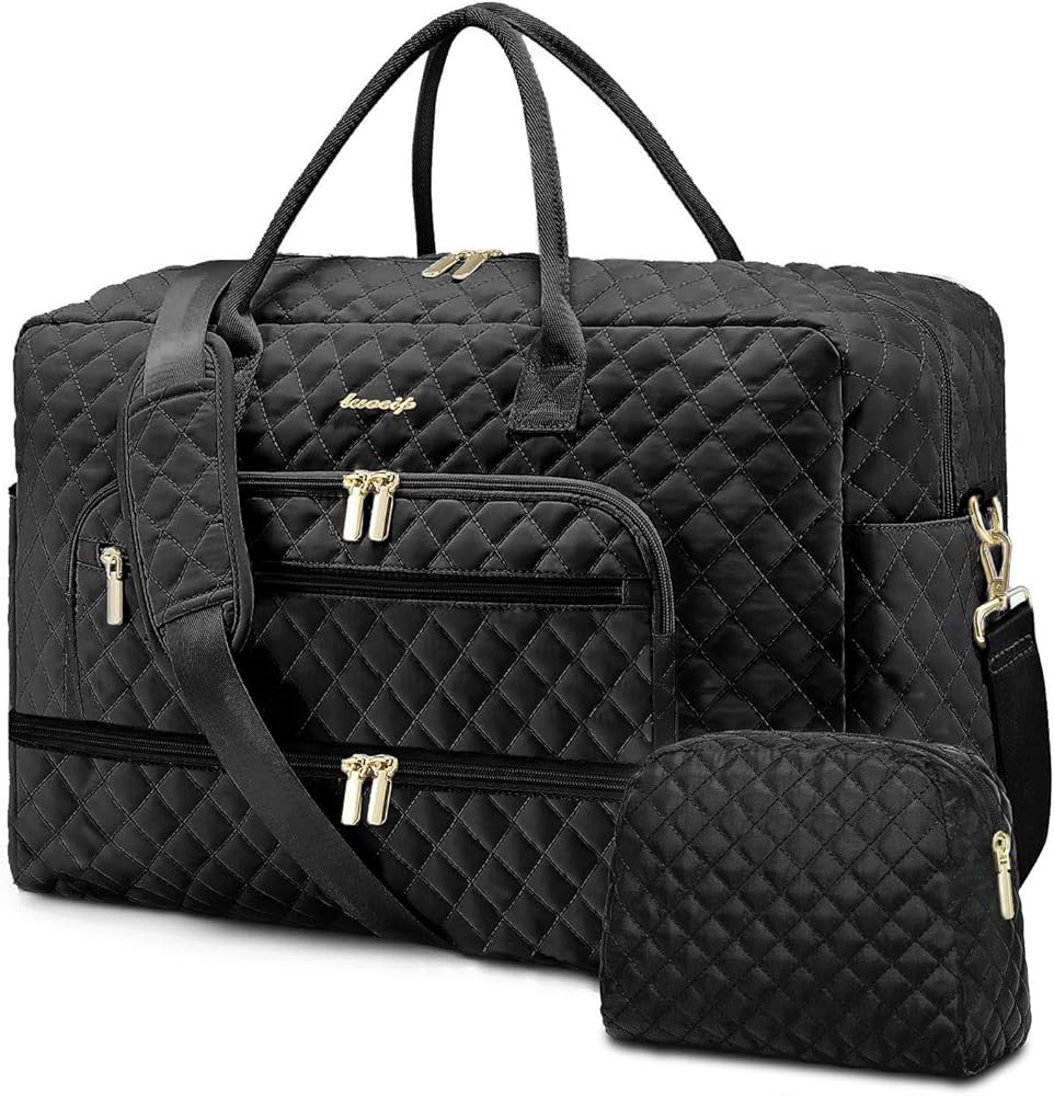 Travel Duffle Bag Weekender for Women - 38L Carry-On Overnight Personal Item Bag with Shoe Compar... | Amazon (US)