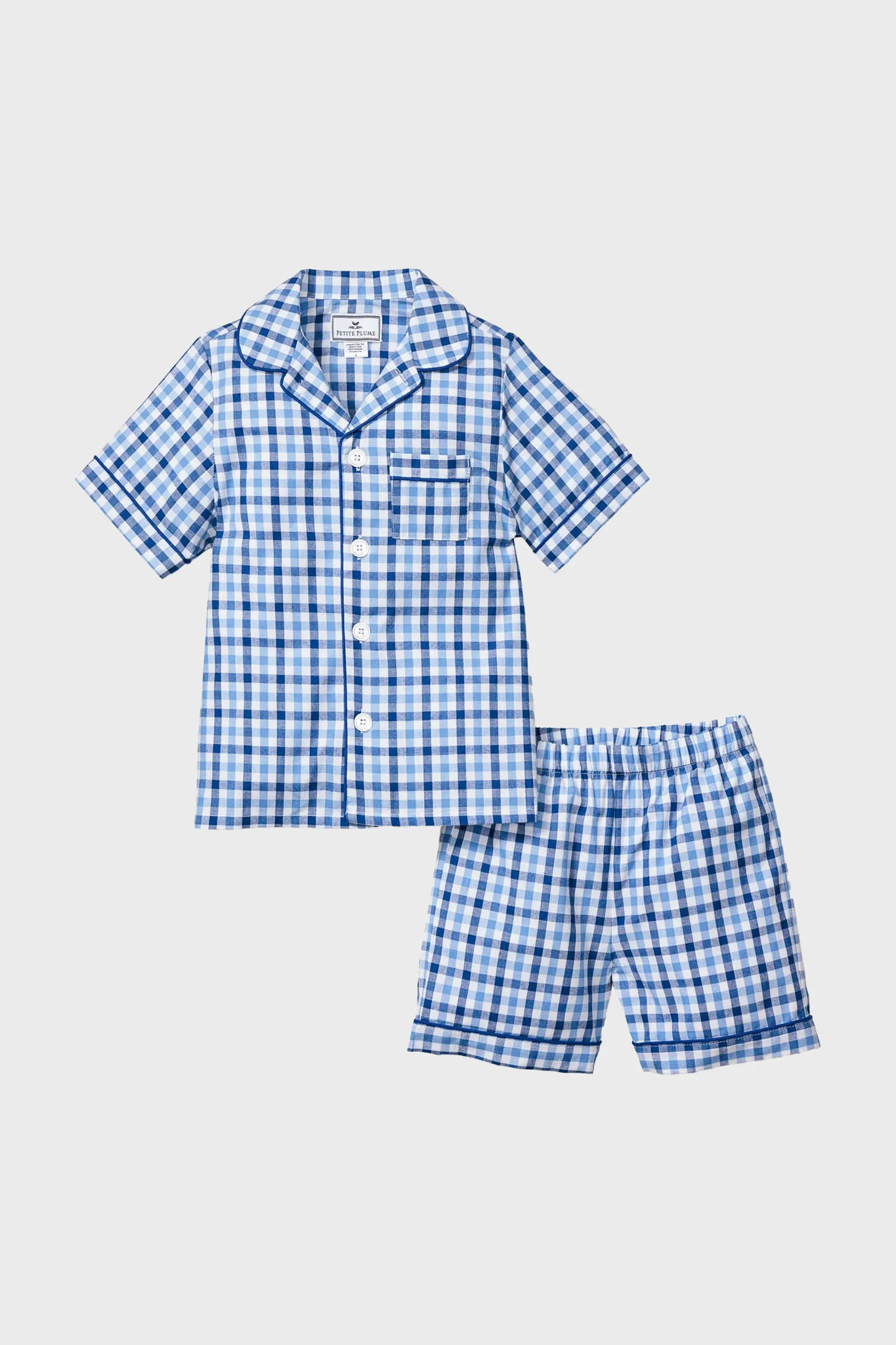 Kid's Royal Blue Gingham Short Set | Tuckernuck (US)