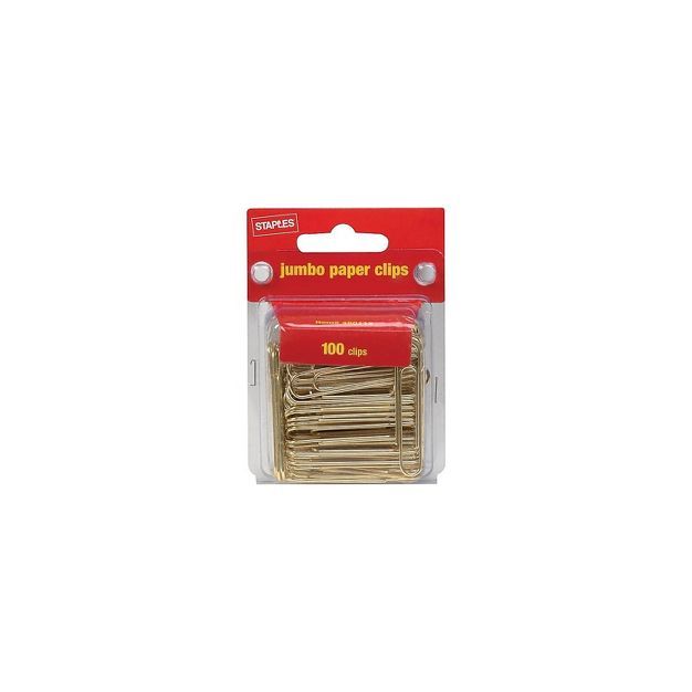 Staples Jumbo Gold Paper Clips Smooth 100/Pack (32012) 480112 | Target