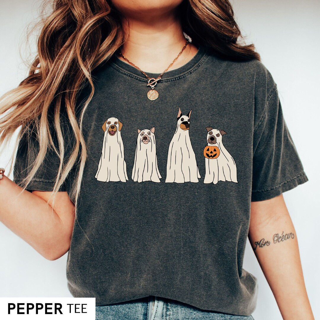 Dog Halloween Shirt Ghost Halloween Sweatshirt Pumpkin T - Etsy | Etsy (US)