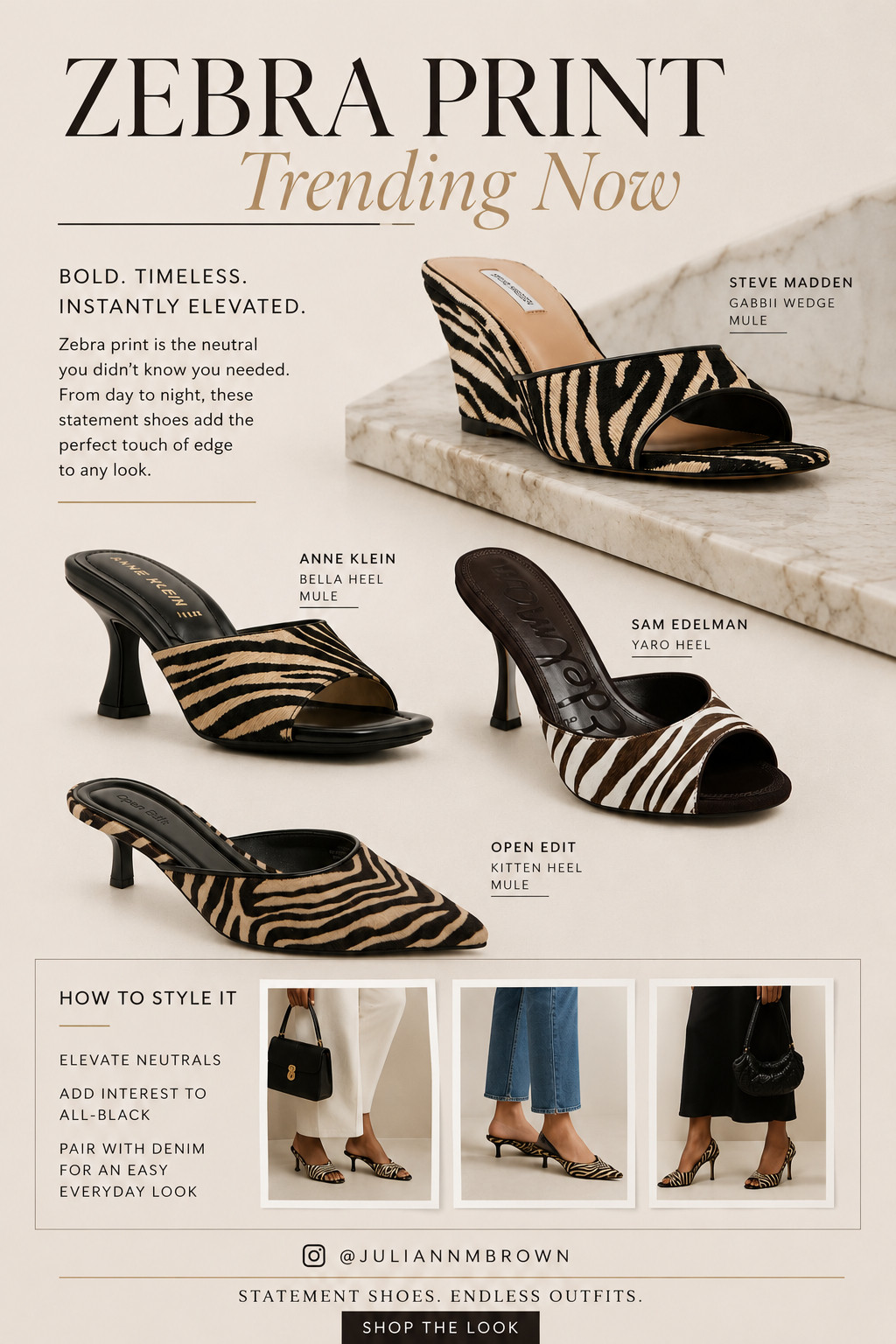 Zebra-print shoes are having a moment, but I’d argue they work more like a neutral than a trend. Pair them with denim, ivory trousers, or an all-black look when you want one statement piece to do the work.

I linked four styles at different heel heights so you can choose the version that fits your wardrobe best.

#LTKStyleTip #ZebraPrintShoes #StatementShoes #FallFashionFinds #ShopMyStyle 

 