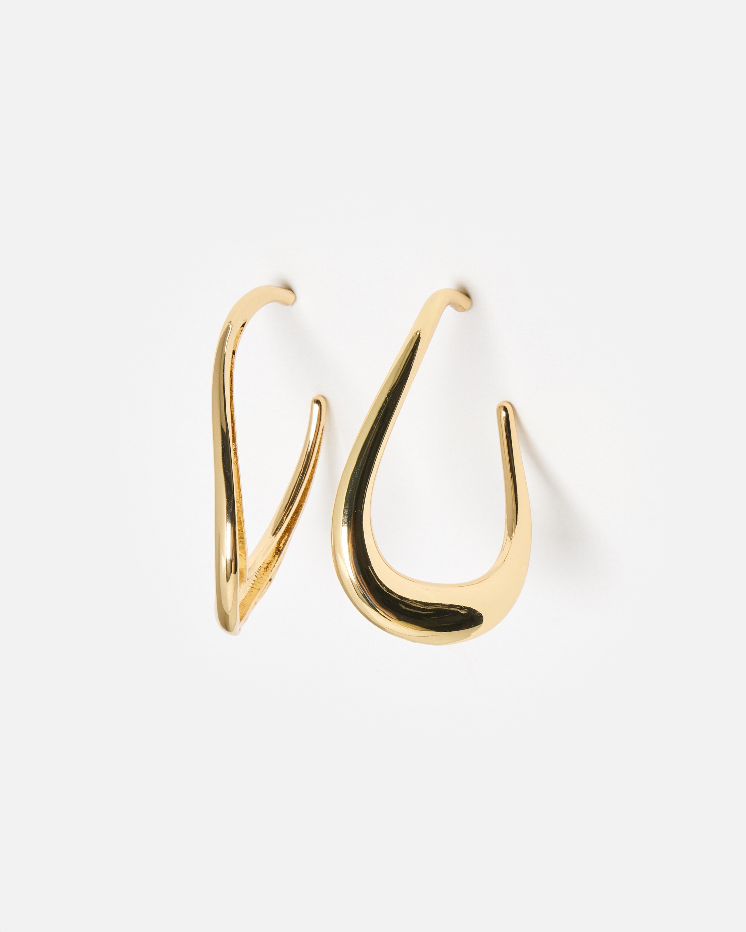 Kahara Warped Gold Tone Large Hoop Earrings | Oliver Bonas (Global)