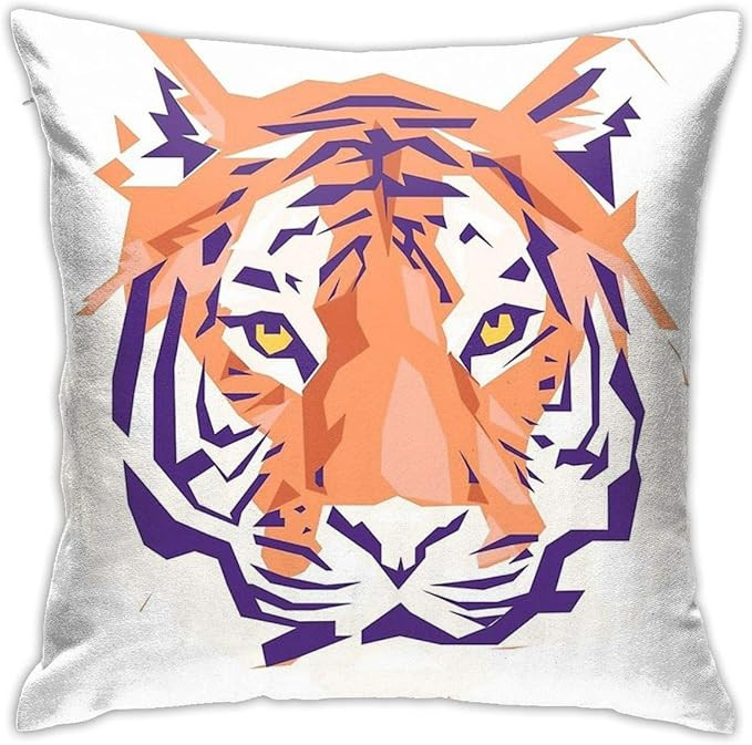 ZHUHOO Geometric Clemson Tiger Bedroom Couch Sofa Square Pillow Case Home Decorative Throw Pillow... | Amazon (US)
