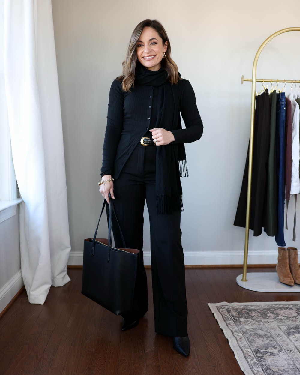 Classic black workwear outfit ideas for petites!

Outfit 1:
Black pants (Ann Taylor): petite 00 - 10” rise, 28.5” inseam - I wear these in curvy fit. 
Black cardigan (Gap): xxs (recommend a size up) 
Black turtleneck (J.Crew Factory): xxs 
Boots: tts

Outfit 2:
Black dress (WHBM): petite 00 - recommend a size up
Blazer (Banana Republic Factory): petite 00
Black Heels: tts

Outfit 3:
J.Crew Kate pants - 0P - size up 
61% poly/ 28%viscose / 6% elastane 
10” rise / 26” inseam / 6” leg opening
Top (Aritzia): xxs - sleeves are cuffed under 
Shoes (Sam Edelman) 
*also linked the J.Crew Factory Kallie pants which are similar for less

My measurements for reference: I’m 4’10” and 105lbs. My bust, waist, and hip measurement is 32”, 24”, and 36”.

#LTKWorkwear #LTKPetite #LTKSaleAlert