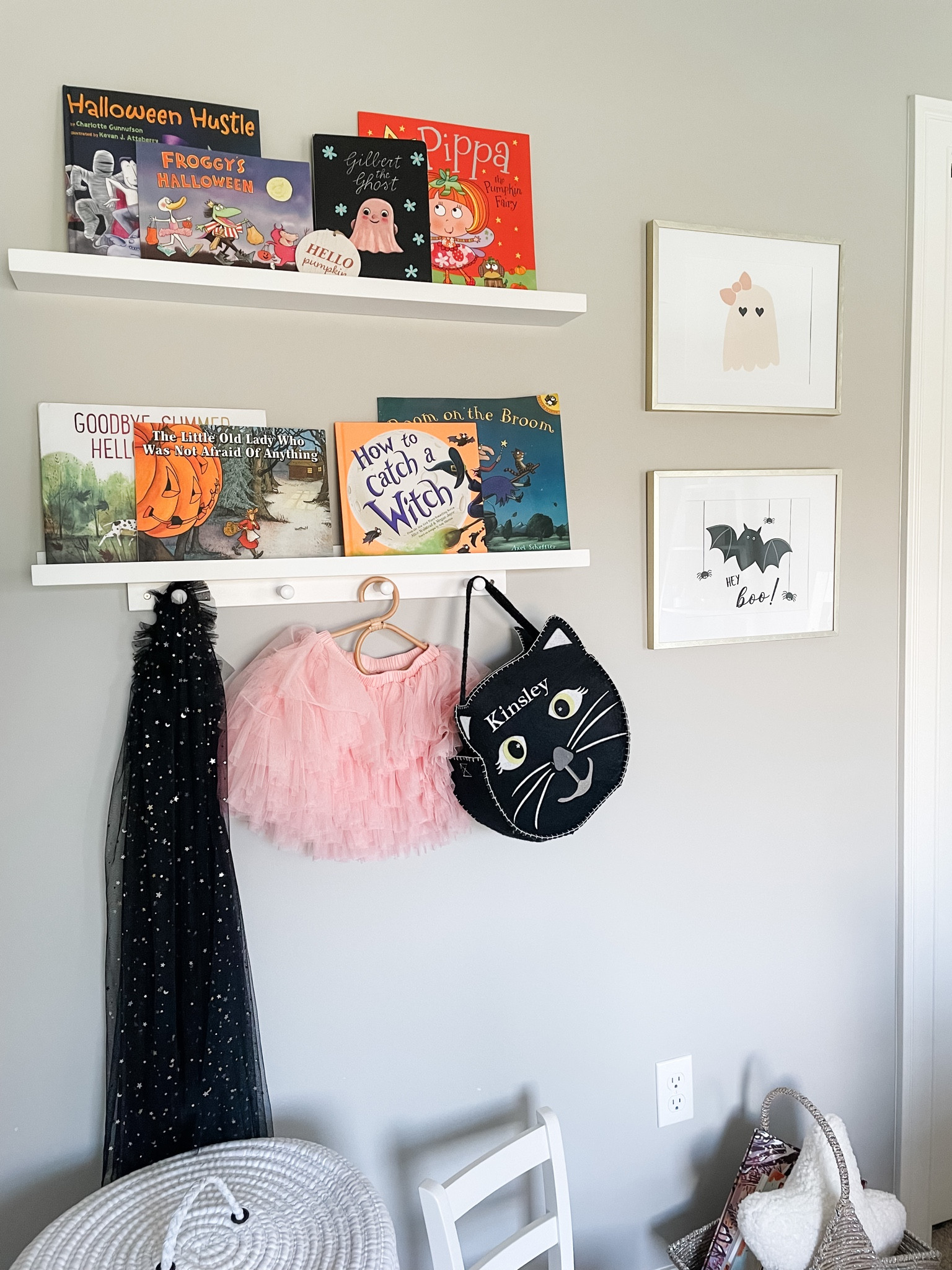 Girls Halloween shelf 
Kids Halloween books 