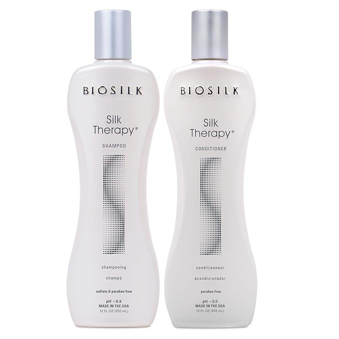 BioSilk Silk Therapy Duo Set Shampoo & Conditioner, Gentle Cleansing Haircare For Amazing Shine, ... | Amazon (US)