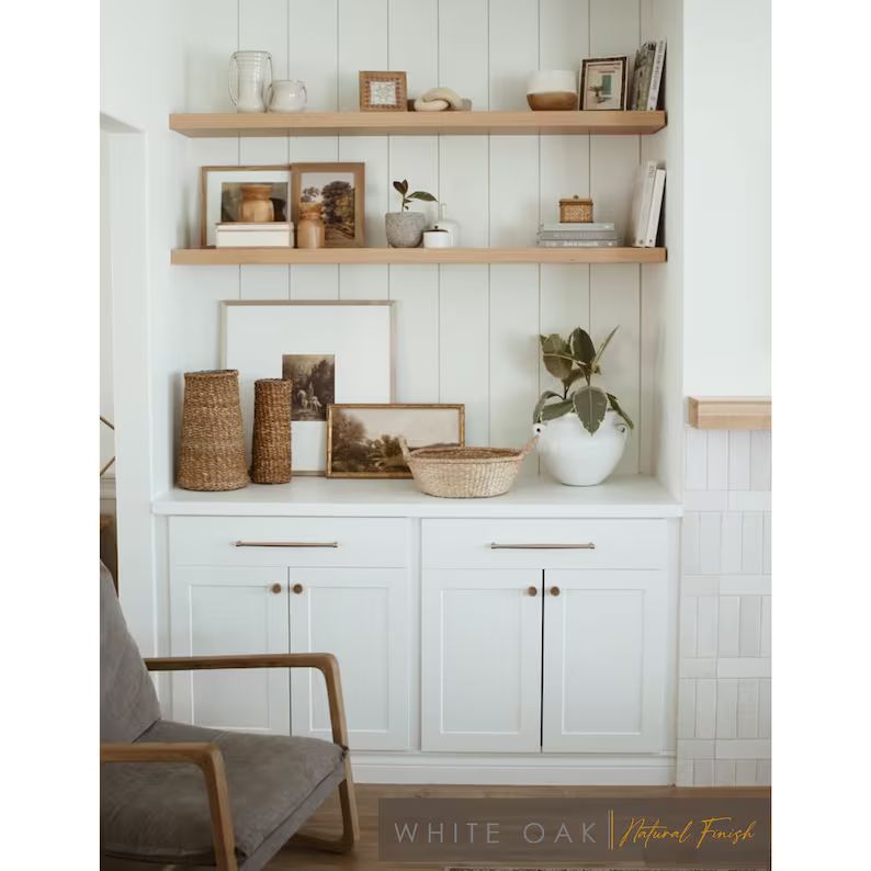 Read the full title
    White Oak Floating Shelf - Custom Length, Depth, and Finish Color with Hi... | Etsy (US)
