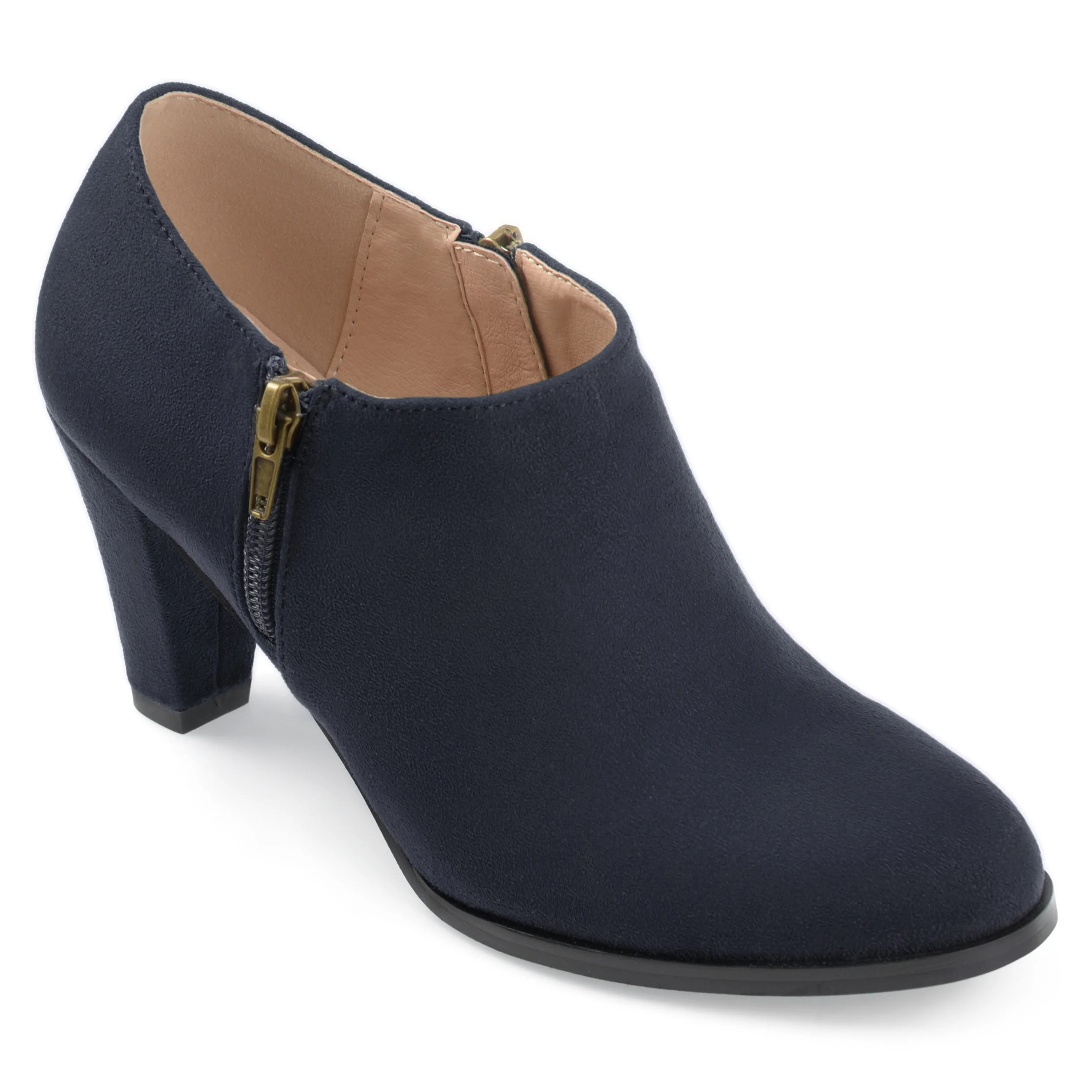 Brinley Co. Women's Faux Suede Low-cut Comfort-sole Ankle Booties - Walmart.com | Walmart (US)