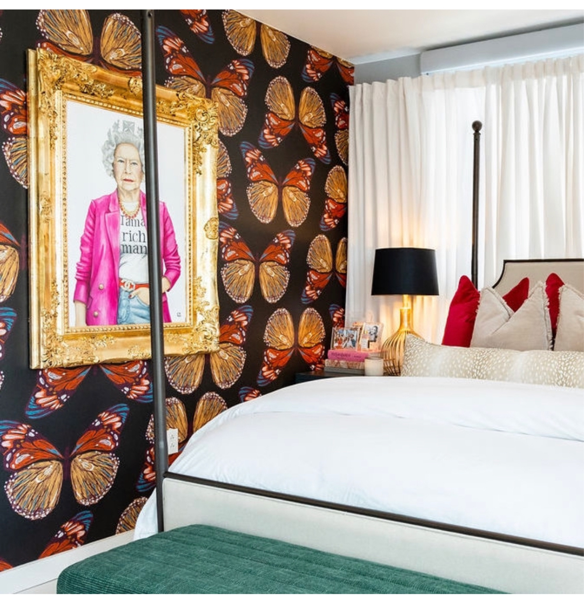 How much my bedroom with a pump pattern play. He doesn’t love a bold butterfly wallpaper? #Wallsnobs 

#LTKstyletip #LTKhome