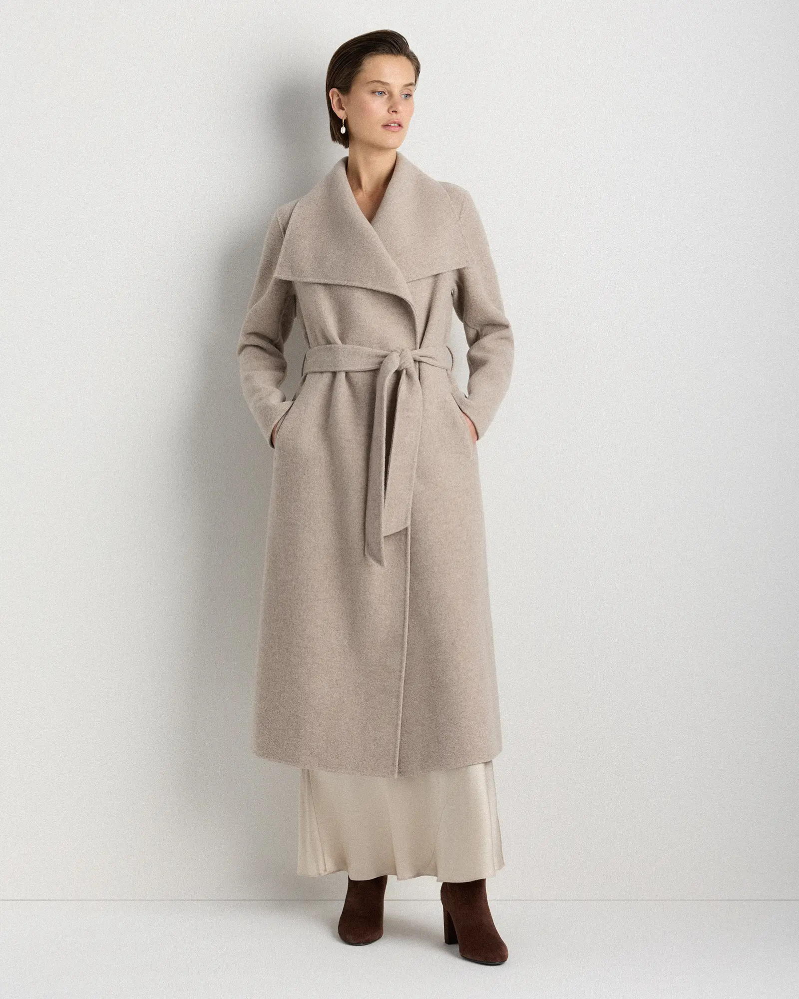 Double-Faced Merino Wool Draped Collar Wrap Coat | Quince