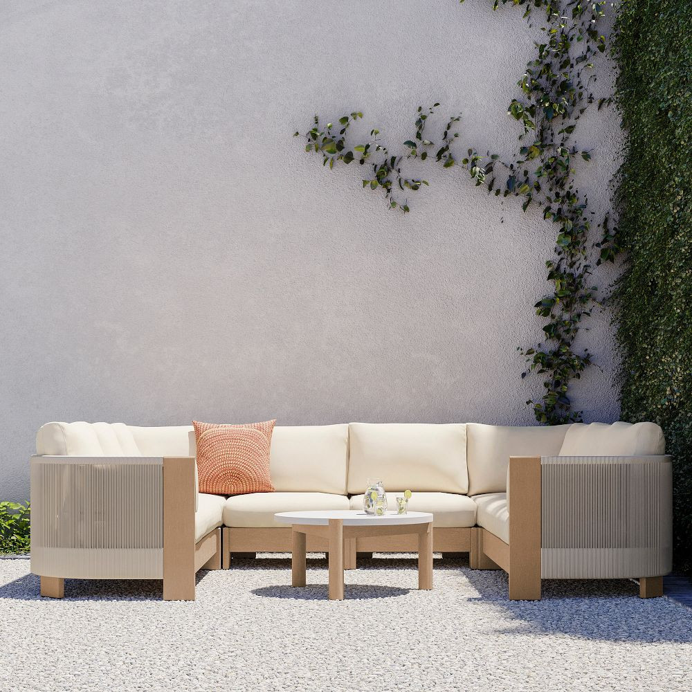 Porto Outdoor 6-Piece U-Shaped Sectional (126") | West Elm (US)