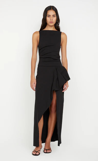 ROWENA ASYM DRESS - BLACK | Bec & Bridge (Global)