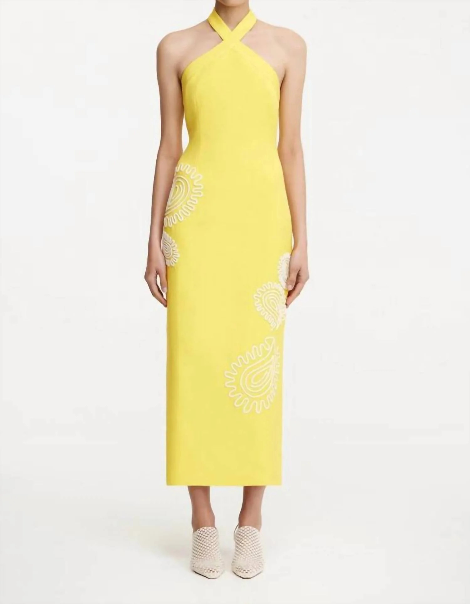 Women's Carly Midi Dress In Lemon | Shop Simon