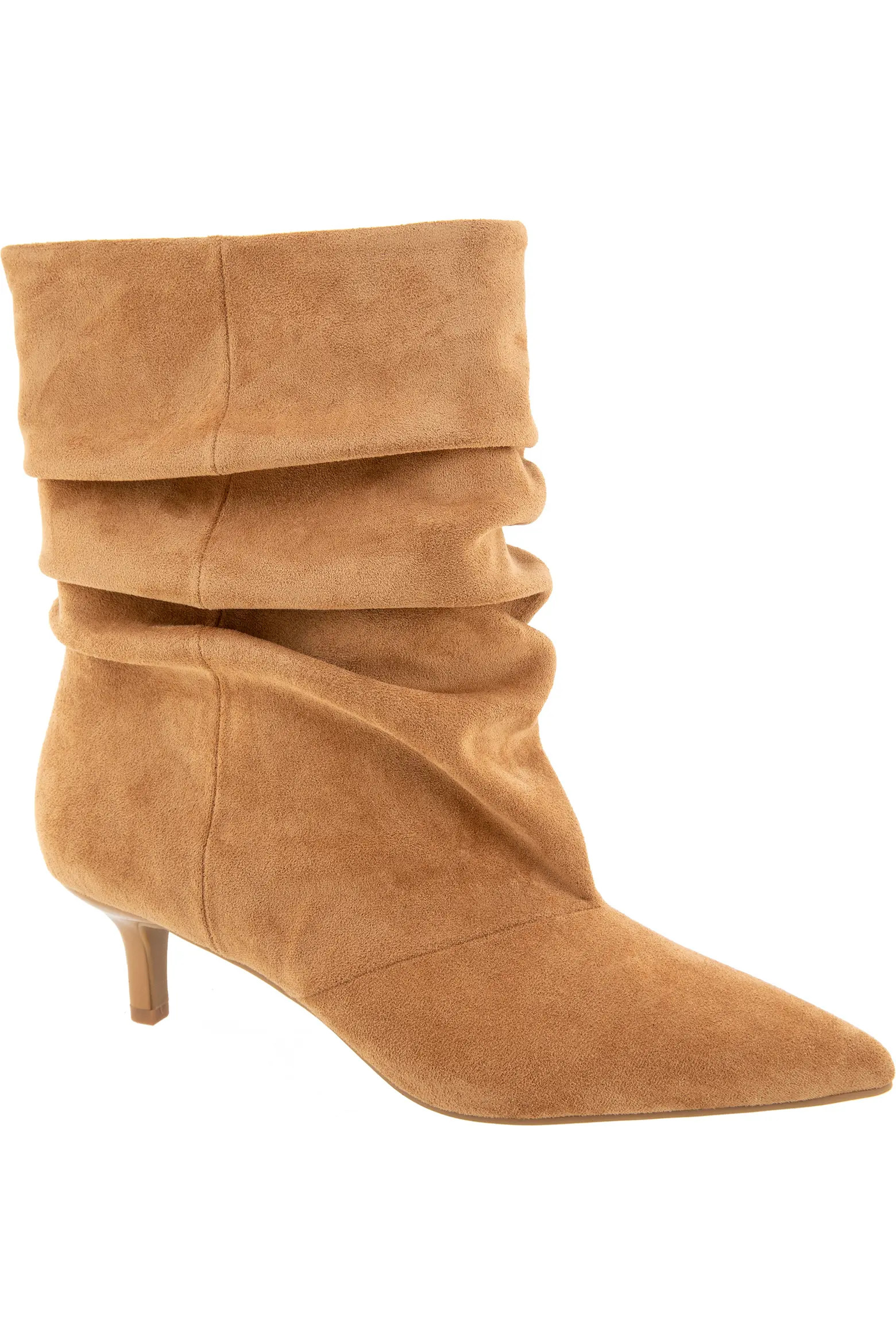 Dalles Kitten Heel Pointed Toe Scrunch Bootie (Women) | Nordstrom | Nordstrom
