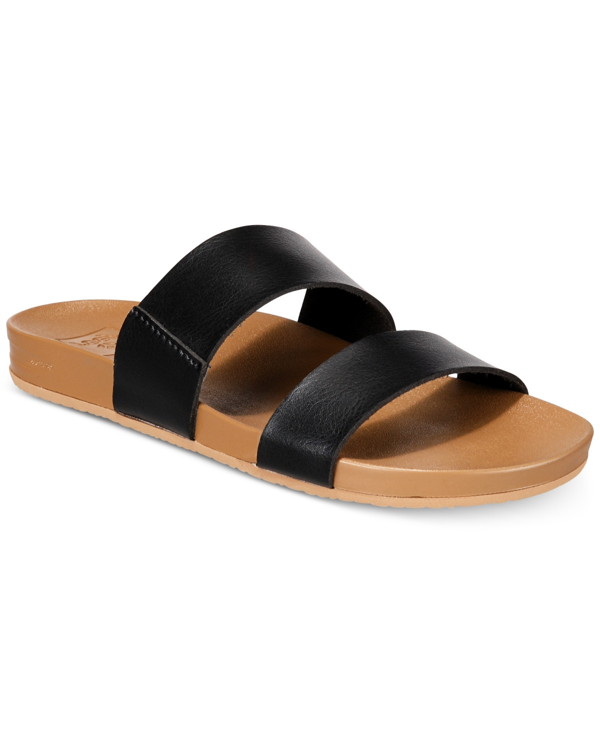 Reef Cushion Vista Pool Slides - Black, Natural | Macy's