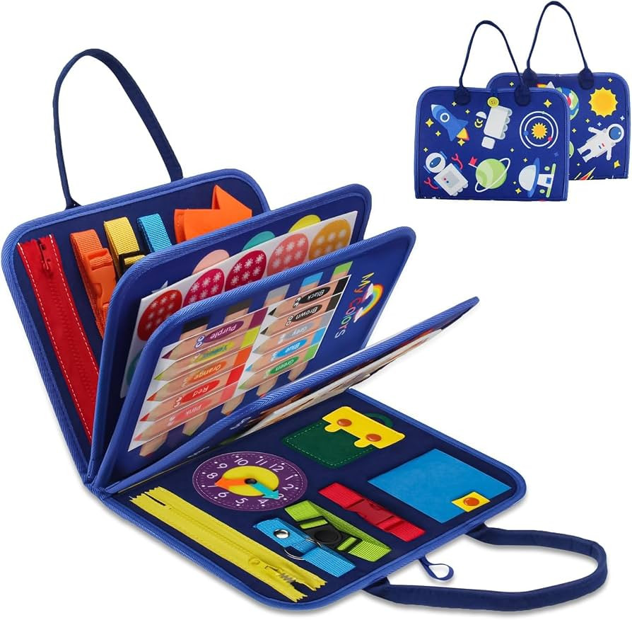 Busy Book for Toddlers,Busy Board Montessori Toys for 1 2 3 4 5 Year Old, Sensory Toys for Toddle... | Amazon (US)