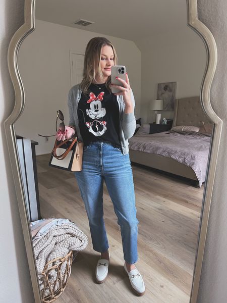Casual outfit, Disney, Minnie Mouse, fashionablyjilliebean, simple cardigan, loafers, target loafers, casual outfit idea

#LTKstyletip #LTKshoecrush #LTKSeasonal
