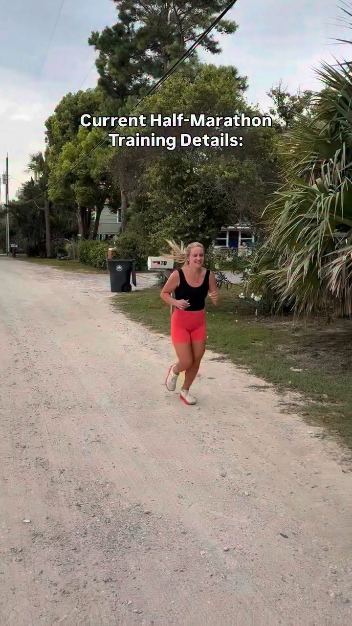 Running at the beach was a lovely change of scenery. Clocking-in my HM training from vacation. Im currently doing this 👇 

1 long run (3-5 miles slowly building speed) 
1 tempo run (.5 mile warm up then 1-1.5 miles at my desired HM pace which is 9 min per mile)
4 x 400m sprints (I was doing a 7 min pace to try to push my legs to move faster 🤣🤣)

Training courtesy from my friend @katie ❤️

#LTKfitnessgoals #LTKActive #LTKTravel