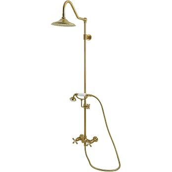 Kingston CCK3667AX Wall Mount Rain Drop Shower System, Brushed Brass | Amazon (US)